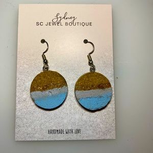 Handmade painted cork earrings